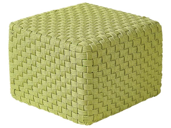 Trädgårdspuff Grön Syntetmaterial 50 x 50 cm Utomhus Puff Handvävd Boho Stil