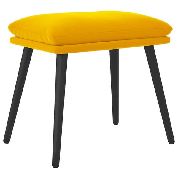 Fotpall senapsgul 45x29,5x35 cm sammet