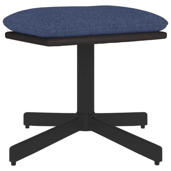 Fotpall blå 60x60x36 cm tyg och konstläder