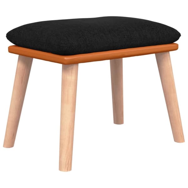 Fotpall svart 45x29,5x35 cm tyg och konstläder