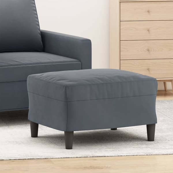 Fotpall mörkgrå 60x50x41 cm sammet