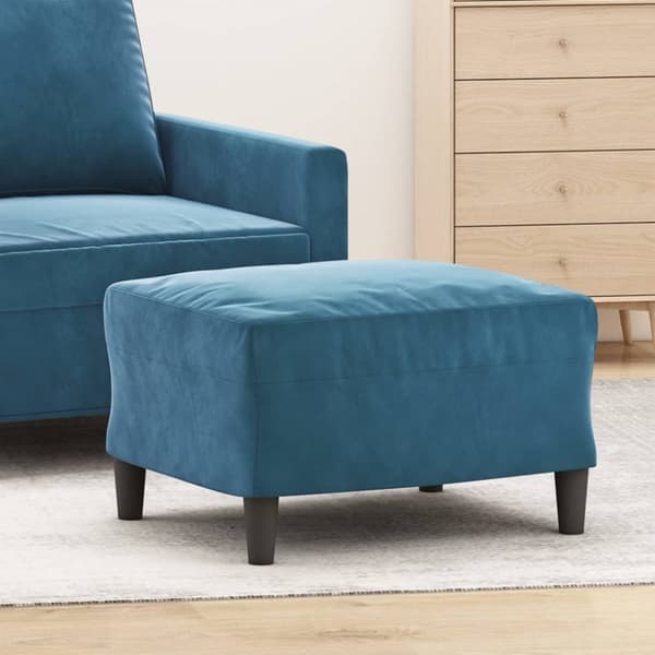 Fotpall blå 60x50x41 cm sammet