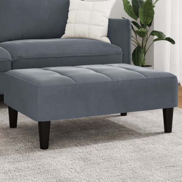 Fotpall mörkgrå 77x55x31 cm sammet