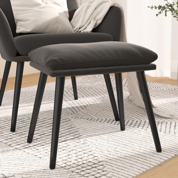 Fotpall mörkgrå 45x29,5x35 cm sammet