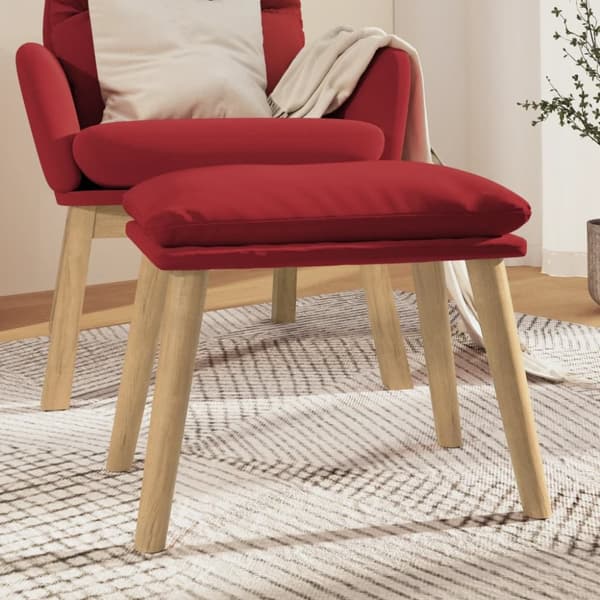 Fotpall vinröd 45x29,5x35 cm sammet
