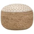 Miniatyrbild 1 av 2: Handgjord sittpuff vit 45x30 cm jute