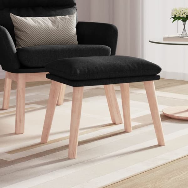 Fotpall svart 45x29,5x35 cm tyg