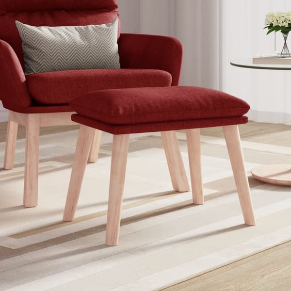 Fotpall vinröd 45x29,5x35 cm tyg
