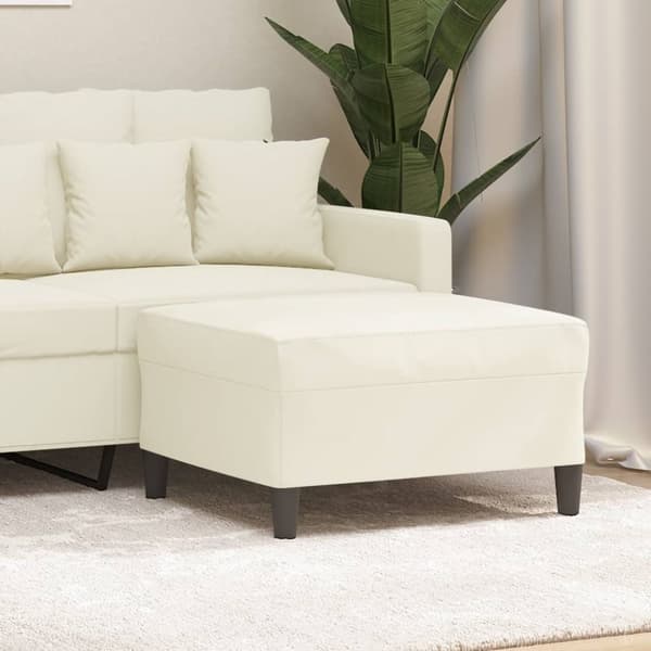 Fotpall gräddvit 70x55x41 cm sammet