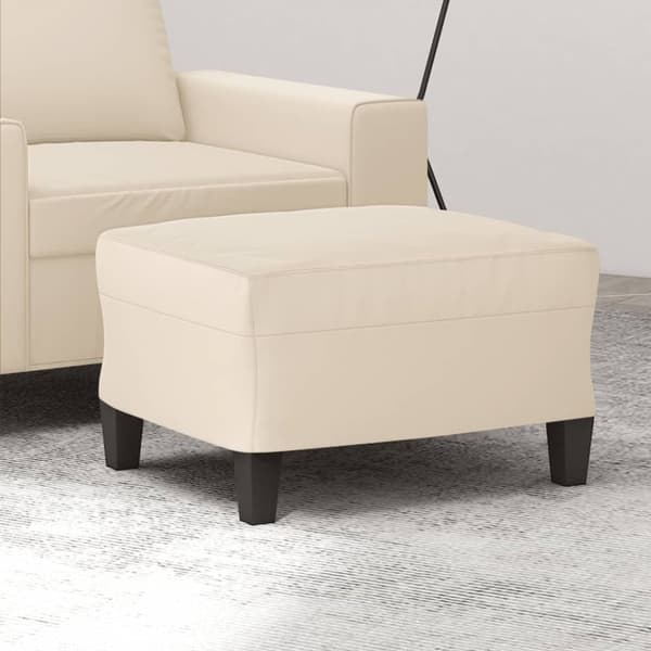 Fotpall Beige 60x50x41 cm mikrofibertyg