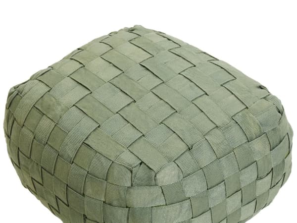 Havepuf Grønt syntetisk materiale 50 x 50 cm Udendørs ottoman Håndvævet Boho Style