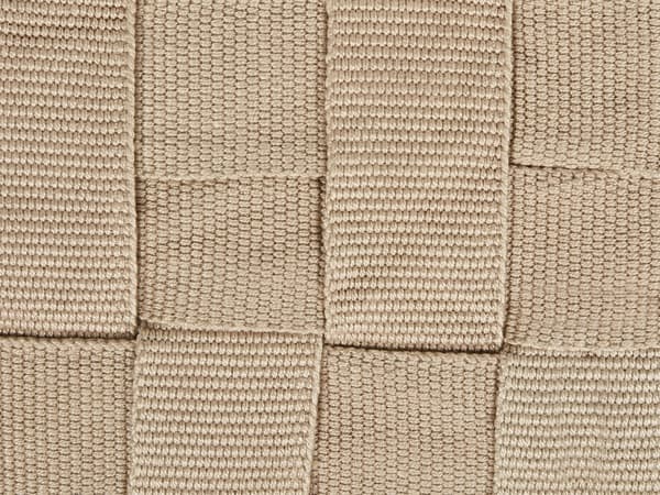 Havepuf Beige Syntetisk materiale 50 x 50 cm Udendørs ottoman Håndvævet Boho Style
