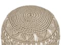 Miniatyrbillede 4 af 6: Havepuf Beige Syntetisk materiale 50 x 50 cm Udendørs ottoman Håndvævet Boho Style