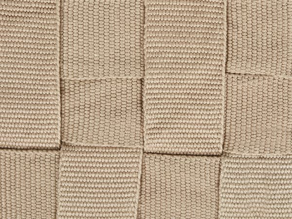 Hagepuff Beige Syntetisk Materiale 50 x 50 cm Utendørs Ottoman Håndvevd Boho Style