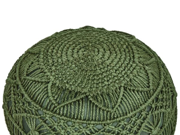 Hagepuff Grønn Syntetisk Materiale 50 x 50 cm Utendørs Ottoman Håndvevd Boho Style