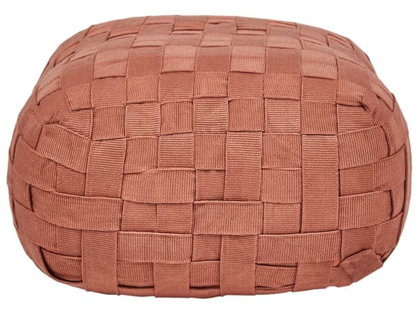 Hagepuff Lys Rød Syntetisk Materiale 50 x 50 cm Utendørs Ottoman Håndvevd Boho Style