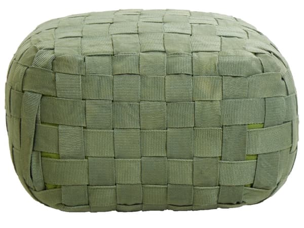 Hagepuff Grønn Syntetisk Materiale 50 x 50 cm Utendørs Ottoman Håndvevd Boho Style