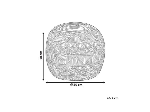 Trädgårdspuff Beige Syntetmaterial 50 x 50 cm Utomhus Handvävd Boho Stil