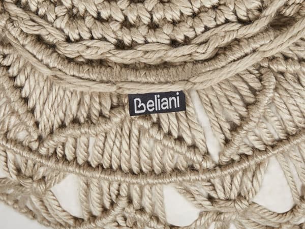 Trädgårdspuff Beige Syntetmaterial 50 x 50 cm Utomhus Handvävd Boho Stil