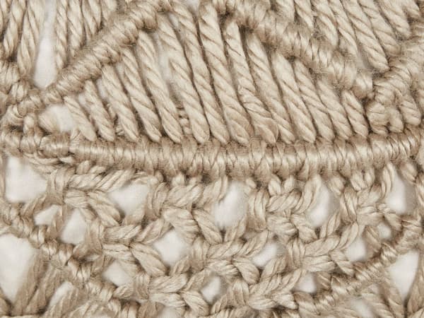 Trädgårdspuff Beige Syntetmaterial 50 x 50 cm Utomhus Handvävd Boho Stil