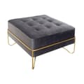 Miniatyrbild 1 av 6: Sittpall DKD Home Decor   Skum Grå Gyllene Metall Polyester Sammet Trä MDF (80 x 80 x 47 cm)