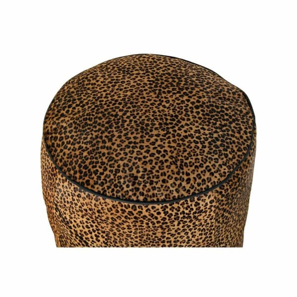 Fotpall DKD Home Decor 46 x 46 x 50 cm Svart Brun Leopard Kolonial