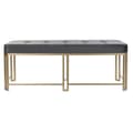 Miniatyrbild 3 av 4: Sittpall DKD Home Decor   Grå Metall Sammet (120 x 40 x 47 cm)