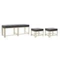 Miniatyrbild 1 av 4: Sittpall DKD Home Decor   Grå Metall Sammet (120 x 40 x 47 cm)