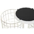 Miniatyrbild 2 av 3: Fotpall DKD Home Decor Beige Gyllene Metall Polyester Vit Modern (38 x 38 x 44 cm) (35 x 35 x 40 cm)