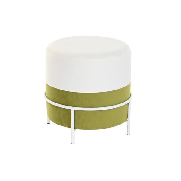 Fotpall DKD Home Decor Naturell Metall Vit Grön (40 x 40 x 40 cm)