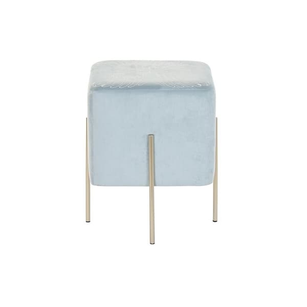 Fotpall DKD Home Decor Gyllene Metall Himmelsblå (34 x 34 x 40 cm)