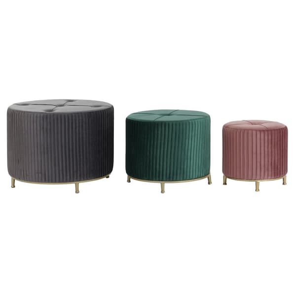 Fotpall DKD Home Decor Sammet 60 x 60 x 45 cm Trä MDF