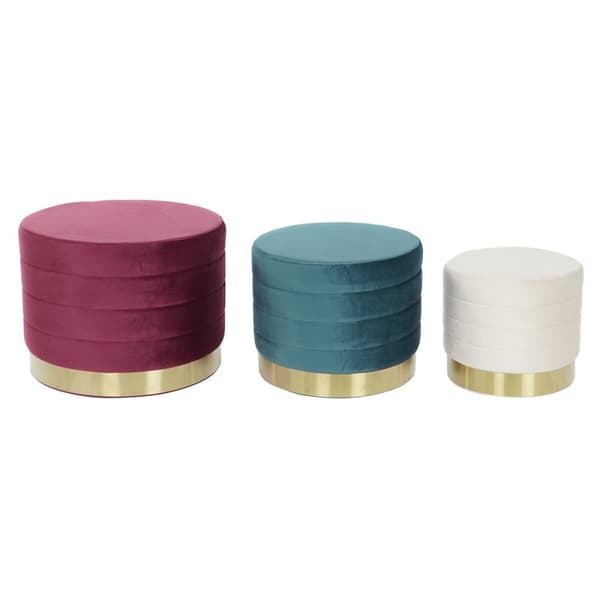 Fotpall DKD Home Decor Multicolour Trä MDF Sammet 60 x 60 x 45 cm