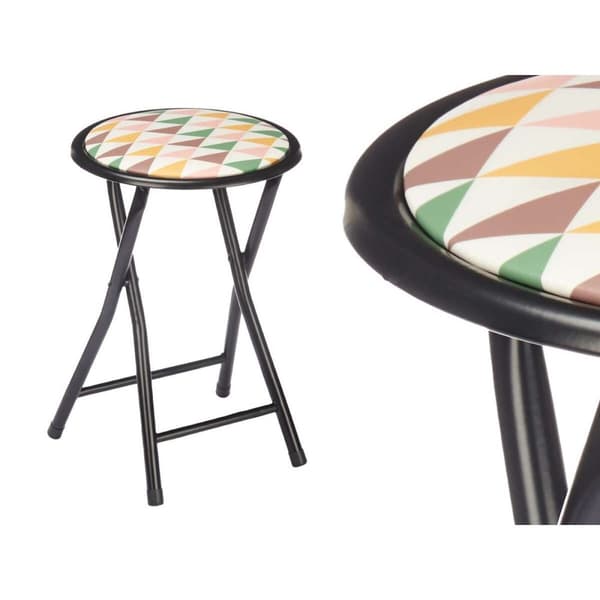 Fällbar pall Geometric Svart PVC Metall 30 x 30 x 45 cm (10 antal)