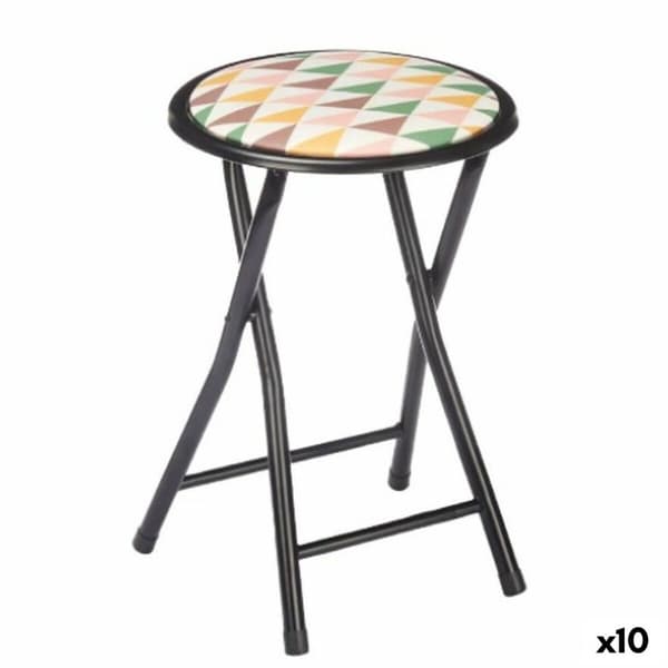 Fällbar pall Geometric Svart PVC Metall 30 x 30 x 45 cm (10 antal)