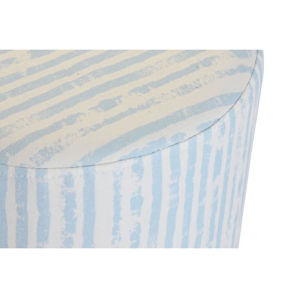 Fotpall DKD Home Decor Blå Vit Metall Ränder Medelhavs 34 x 34 x 40 cm