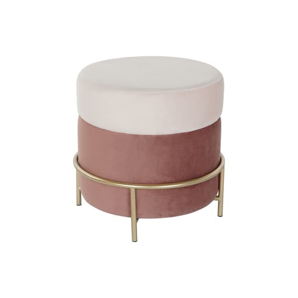 Fotpall DKD Home Decor Rosa Gyllene Metall Sammet 48 x 48 x 47 cm