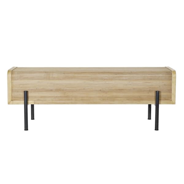 Sittpall DKD Home Decor Naturell Trä Metall 120 x 40 x 43 cm