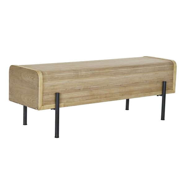 Sittpall DKD Home Decor Naturell Trä Metall 120 x 40 x 43 cm