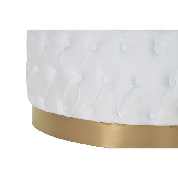 Fodstøtte DKD Home Decor Hvid Polyester Træ MDF (78 x 78 x 40 cm)