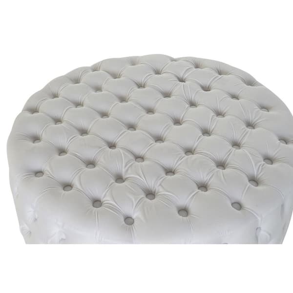Fodstøtte DKD Home Decor Hvid Polyester Træ MDF (78 x 78 x 40 cm)