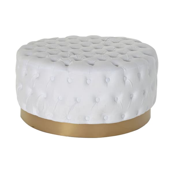 Fodstøtte DKD Home Decor Hvid Polyester Træ MDF (78 x 78 x 40 cm)