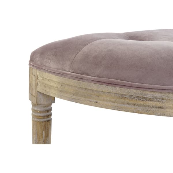 Stol DKD Home Decor Natur Pink Polyester Fløjl Gummitræ (125 x 43 x 48 cm)