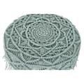 Pikkukuva 2 / 3: Jalkatuki DKD Home Decor 53 x 53 x 31 cm Luonnollinen Puu Ruskea Vihreä 50 x 50 x 30 cm Makramee Boho