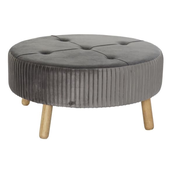 Jalkatuki DKD Home Decor 80 x 80 x 38 cm Scandi Harmaa Puu Sametti Tumman harmaa Velvet