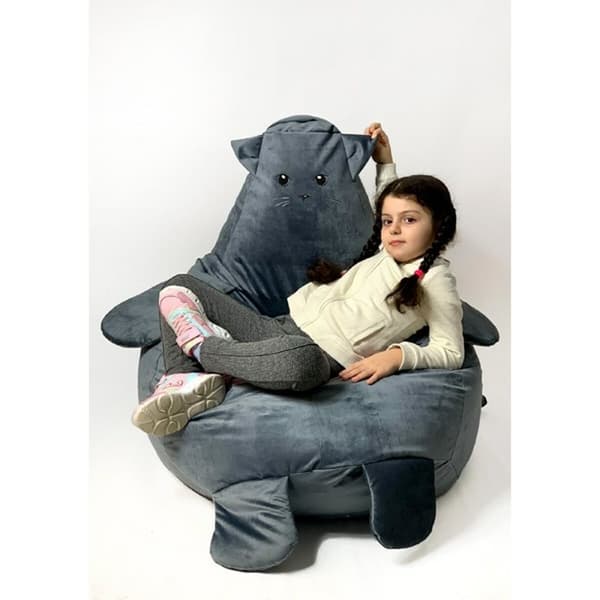 Pehmustettu istuin GO GIFT Harmaa Oxford Kissa 105 x 80 cm