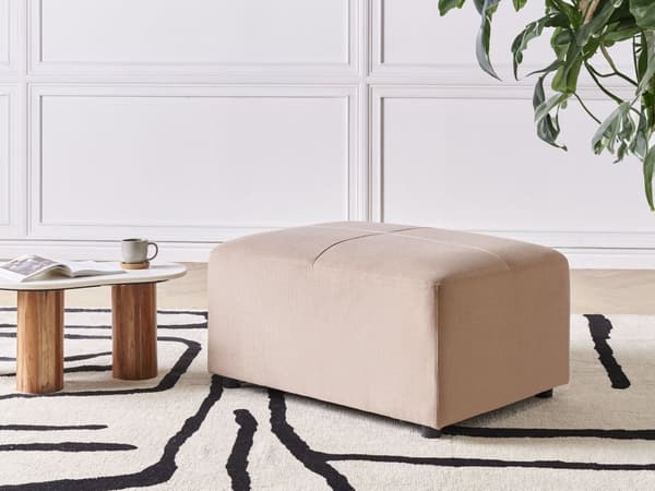 Ottoman Taupe Polstret Fotskammel Rektangulær Minimalistisk Moderne design