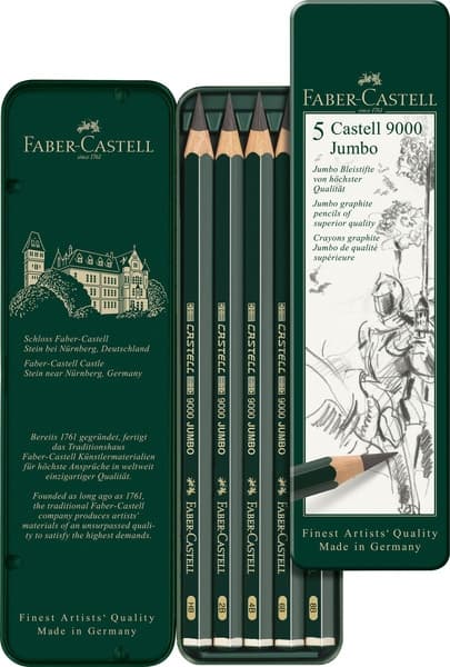 Faber Castell FC-119305 Pencil 9000 Jumbo-etui med 5 stk.