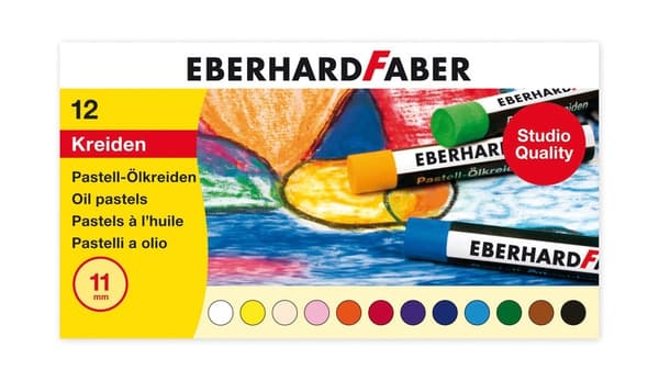 Eberhard Faber EF-522012 Oliepastelkridt 11mm 12 stk. Assorteret