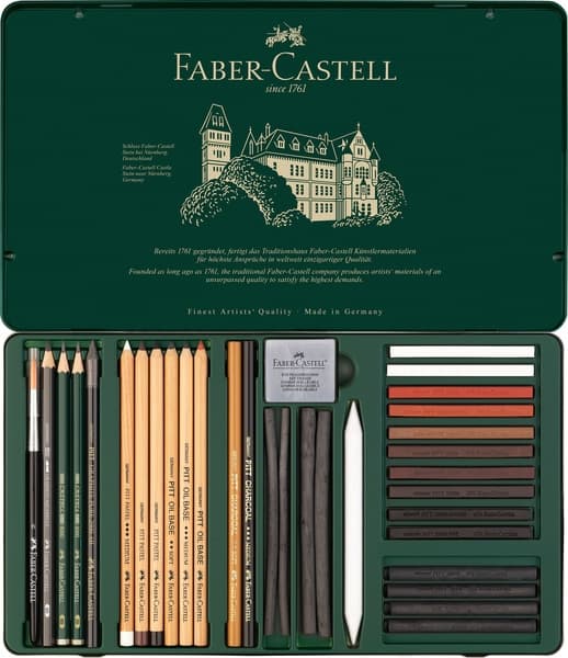 Faber Castell FC-112977 Pitt Monokrom Sæt Faber-Castell 33-delt Large